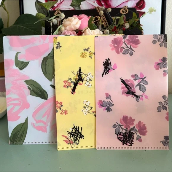 Coach 3️⃣ Y2K floral document folders set of three NEW - Picture 3 of 7